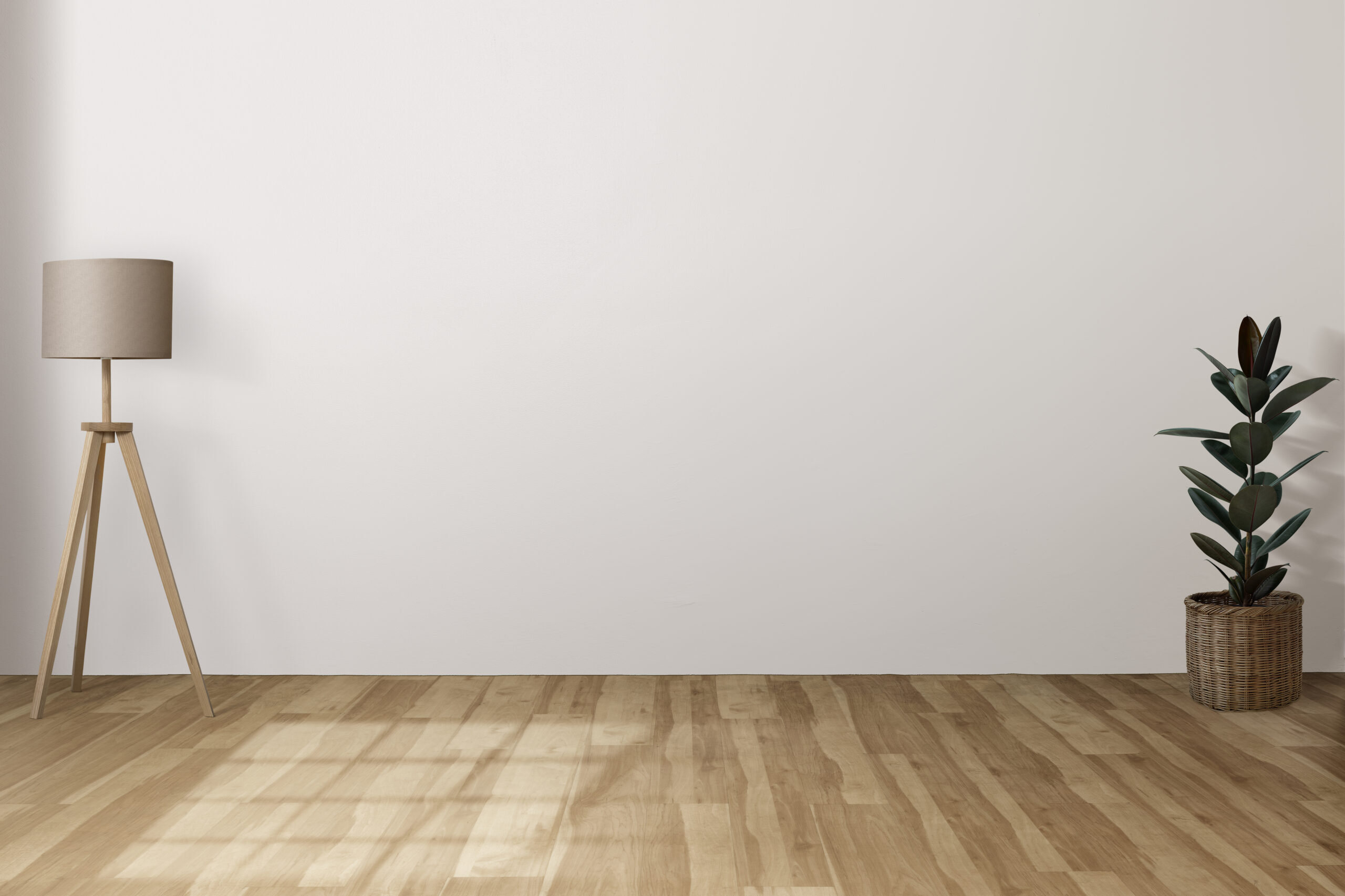 Wall mockup psd Japandi living room interior design